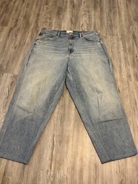 We The Free CRVY Gia High Rise Wide Leg Jeans Womens 34 Light Wash Denim